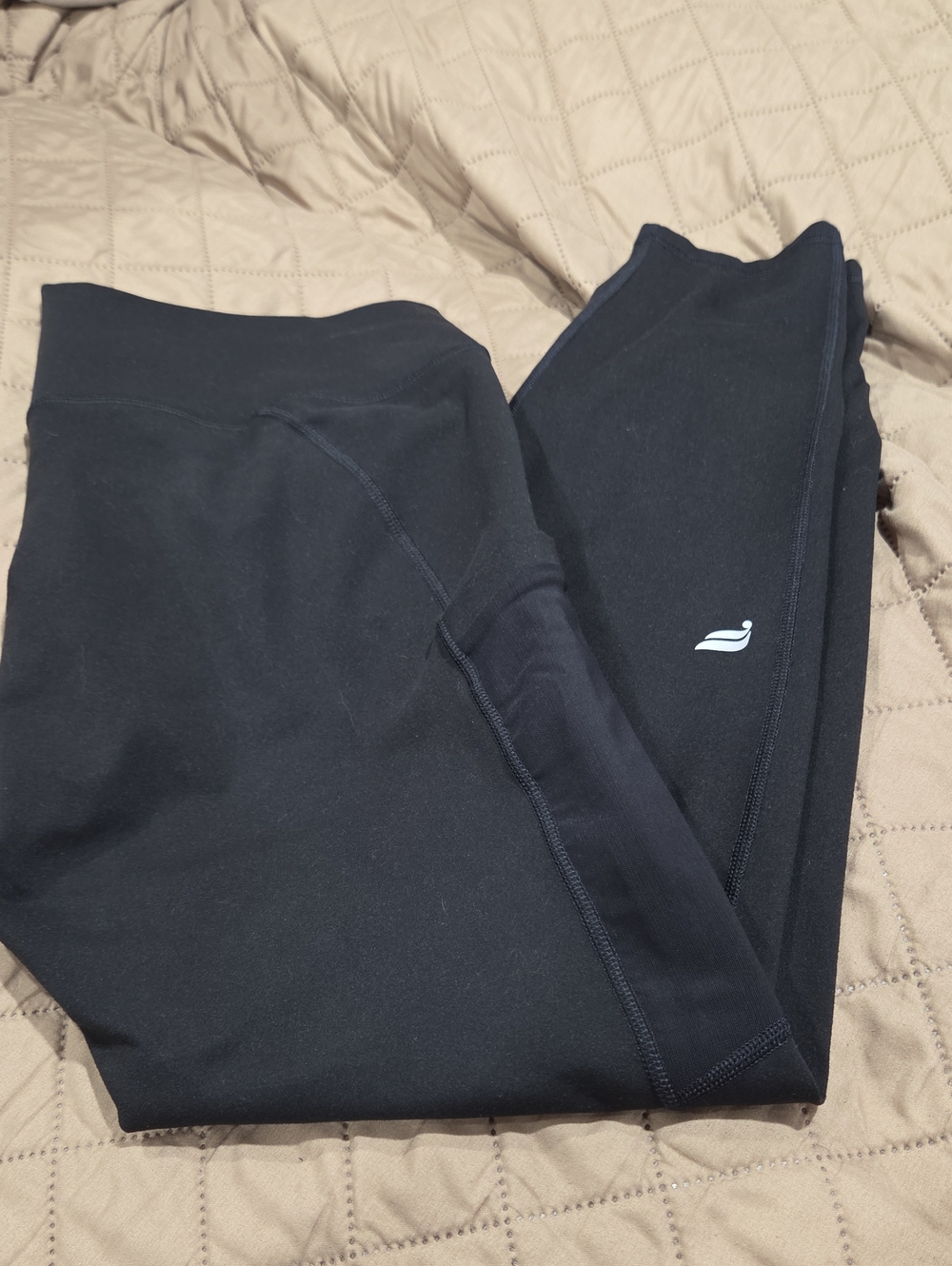 Fabletics Black Active Leggings with Subtle Logo